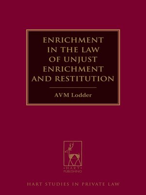 cover image of Enrichment in the Law of Unjust Enrichment and Restitution